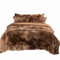 Michorinee Plüsch Bettwäsche 200x220 Winter Flauschig Warme Bettbezug Fleece Flausch Langhaar Kunstfell Tie Dye Gedruckt Taupe Plüschbettwäsche Set mit Reißverschluss - 200 x 220 cm + 2 x 80 x 80 cm