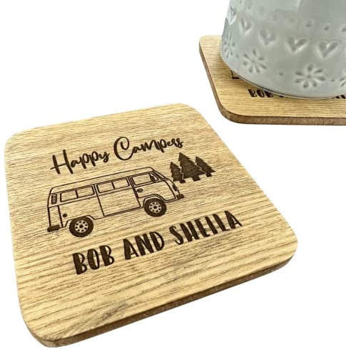 Personalised Names 2 x Campervan Campers Drinks Coasters