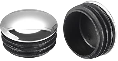 sourcing map Post End Cap Cover, 4pcs 50mm(2) Fence Post Cap Steel Head Round Pipe Tube Cover Insert Plug for Guardrail Railing, 48x24mm(IDxH)