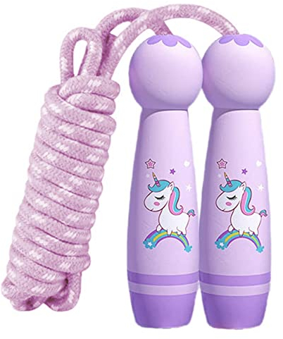 Mecctuck Cuerda de saltar para niños, 2,6 m, cuerda de saltar, cuerda de saltar, cuerda de saltar para niños, cuerda de saltar ajustable, cuerda de saltar para niños, niñas, fitness, entrenamiento de