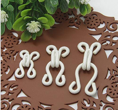 20 Set Nero Bianco SML Tessuto Rivestito Gancio E Chiusura Reggiseno Occhio Cucito Sul Cappotto Di Pelliccia Chiusure A Gancio-Nero 38MM