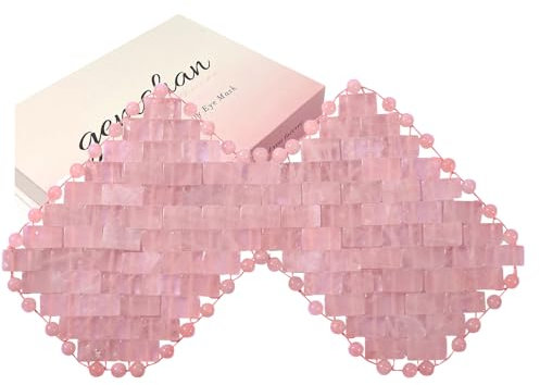 gemshan Rosenquarz-Augenmaske für Gesicht, 100 % natürliche Jade, Kühlmaske (1)