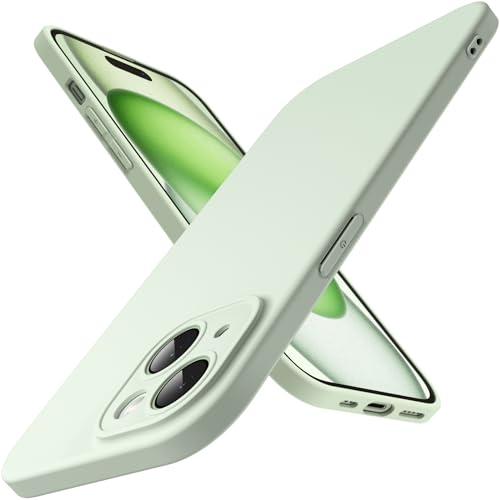 JETech Dünn Hülle für iPhone 15 6,1 Zoll mit Kameraschutz Eingebaut Schutzhülle, Ultra Slim Leicht Matt Finish Minimalistische Handyhülle (Grün)