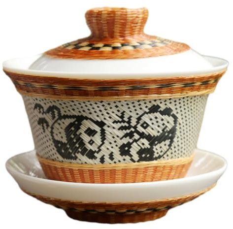 Kungfu - Juego de té de porcelana china hecha a mano de bambú, tamaño A2