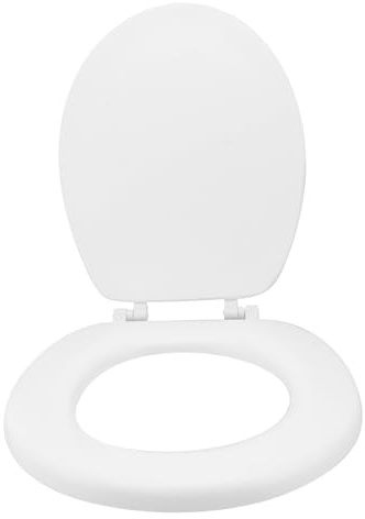 jojofuny Wc Sitzdeckel Weiß Verdickter Weicher Toilettensitz mit Glatter Oberfläche Strapazierfähige Wc Dichtung Einfache Montage Sitzbezug für Badezimmergebrauch