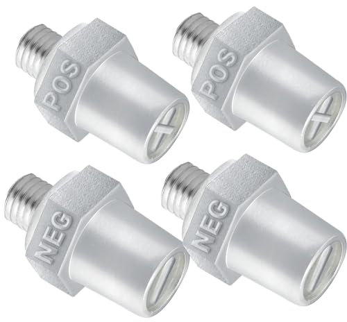 2 Pairs Car Auto Battery Side Post Adapter 3/8 Thread Auto Battery Post Terminal Adapter, Positive Negative Battery Post Adapter