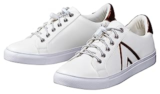 Sheego Damen Große Größen Sneaker mit goldfarbenen Kontrastdetails Freizeitmode Sportiv