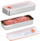 Qivine 2 Piezas Almacenamiento de Salchichas y Fiambres, Recipiente de Almacenamiento de Carne, Contenedor para Embutidos con Tapa, Acero Inoxidable, Reutilizable, para Guardar Salchichas, Queso