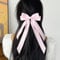 Uoocg Barrettes à cheveux en satin soyeux pour femme avec nœud long élégant pour fille (rose)