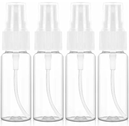 ZXUPOI 4 Pièces Flacons Spray, 15ml Bouteille Spray, Flacon Pulvérisateur Vide, Plastique Transparent Flacon Spray, Bouteille Vide pour Liquide Cosmétique de Voyage, Transparent