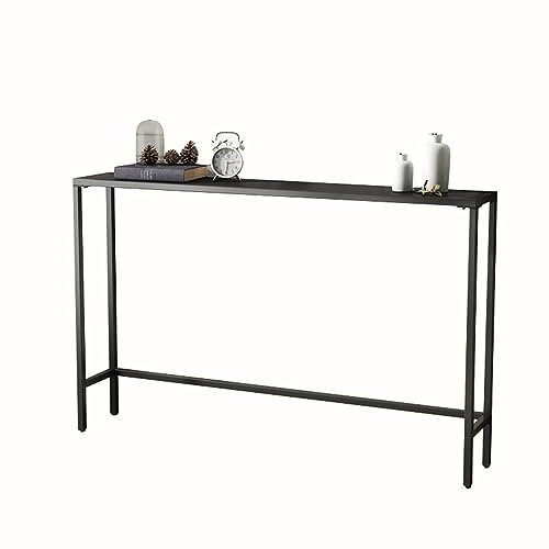 Table Console Table D'appoint Table Console Simple En Fer, Table D'entrée Étroite, Table D'appoint De Canapé Noir pour Balcon De Salon De Chambre À Coucher, Table De Couloir Élégante, 20 Cm De Large