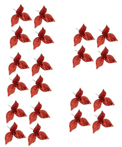PRETYZOOM 20 Stück Weihnachtsstecklinge Künstliche Weihnachtsdekoration Für Heimdekoration Weihnachtsstern Blumenstrauß Weihnachtsstern Picks Weihnachtsbeeren Spray Glitzernde