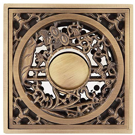 Bodenablauf Antikes Messing 10cm Duschablaufsieb, Badablaufsieb Abdeckung Rost Bodenablaufsockel Haarsieb (Fuzhu (Waschmaschinen-Bodenablauf))