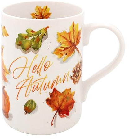 The Leonardo Collection - Autumn Leaves Hello Autumn Design Fine China Mug