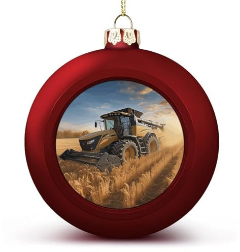 Große Weihnachtskugel, Bauernhof-Traktor-Ernte, bedruckte Weihnachtskugeln, Weihnachtsbaumschmuck, Halloween-Kugel-Ornamente