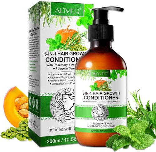 P-Beauty Conditioner mit Biotin, Rosmarin, Minze & Kürbis, Vegan, Silikonfrei - repariert geschädigtes Haar, spendet Feuchtigkeit, pflegt strapazierte Spitzen, Glanz & Geschmeidigkeit - alle Haartypen