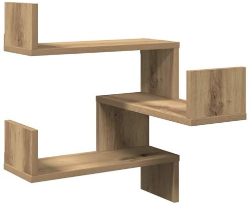 vidaXL Wand-Eckregal Artisan-Eiche 40x40x49,5 cm Holzwerkstoff, Wandregal, Wandablage, Wandeckregal, Eckregal, Hängeregal, Schweberegal, Regal