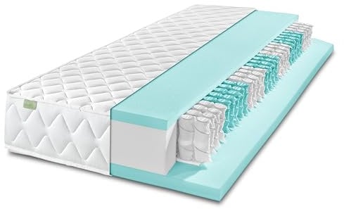 DREAMSTAR Ergo Flex Duo Taschenfederkernmatratze I ergonomische 7-Zonen Matratze I 22 cm hoch I Öko-Tex Zertifiziert I Härtegrad 2 (H2) 0-80 kg und Härtegrad 3 (H3) 80-100 kg | 90 x 190 cm