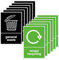 10Pcs Recycling Bin Stickers Self Adhesive,Removable Mixed Recycling and General Waste Signs Waterproof Labels for Outdoor,Food Waste Sticker,Kitchen and Office(5pcs Green,5pcs Black,150×100 mm)