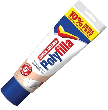 HOCHSTE® Polycell Quick Drying Polyfilla, Easy-To-Apply, Perfect For Filling Cracks, Holes, Gaps In Plaster, Wood, Interior And Exterior Wall Repair, Multipurpose use, (White, 330g)