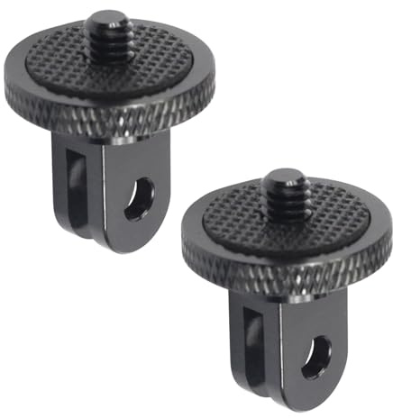 Tripod Mount Adapter for Gopro 2 Packs CNC Aluminium Metal 1/4 -20 Conversion Adapter Camera Tripod Mount Accessories for Gopro Hero 11 10 Insta360 X4 X3 Sony Xiaomi Yi and Other Action Cameras