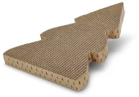Petface Arbre de Noël en Carton pour Chat avec Sachet d'herbe à Chat (Lot de 1)