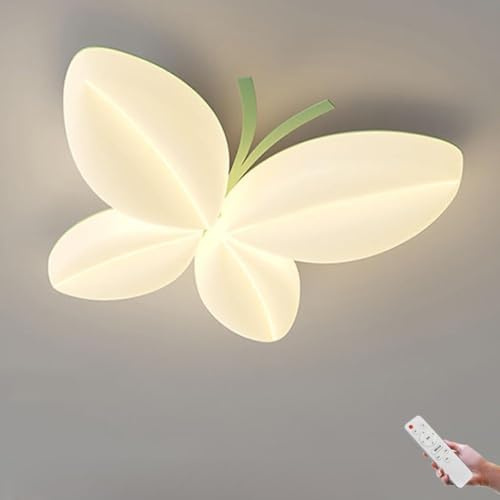 AoLa 40W LED Deckenlampe Kinderzimmer, Schmetterling Deckenleuchte Dimmbar mit Fernbedienung Kreative Cartoon Lampe Kinderzimmer Mädchen Deko Nachtlicht für Schlafzimmer Wohnzimmer Esszimmer,Grün