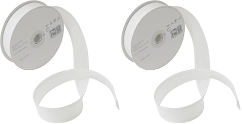 Inastri Trimz 100% Cotton Bias Binding Tape, 25mm x 5m, White – Double Fold Sewing Trim for Quilting, Dressmaking, Crafts (Pack of 2)