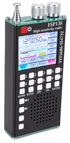Luocute Full Band Radio, Dual System TEF6686 and SI4732 Support FM LW MW SW AIR SSB Bands, with 5.0 and 2.4 Inch IPS Touchscreen, for HAM Radio Enthusiasts