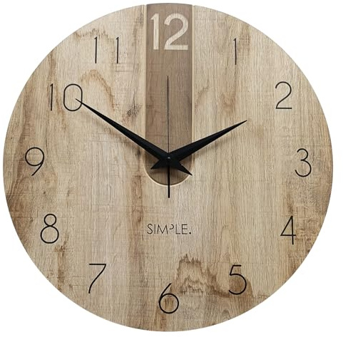 STYLER Wanduhr Jack 57 cm | Lautlose Uhr aus Holz Made in EU – inklusive Wandaufhängung – Wanduhr ohne Tickgeräusche mit Metallzeiger | Wohnzimmer Schlafzimmer Flur Küche | Loft Modern Minimalismus