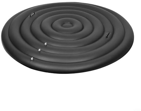 CWOQOCW Inflatable Spa Cover 180cm Round Adjustable PVC Lid for Weather Protection Heat Retention Secure Fit Outdoor Garden Pool Accessory Black(With handle)