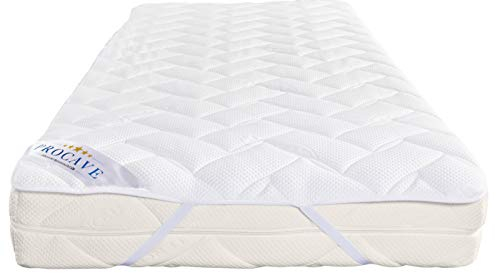 PROCAVE Matratzenauflage Lyocell-Tencel versteppt, Matratzenschoner mit 4-Eckgummis, Matratzen-Spannauflage 100% aus Deutschland, Matratzenschutz in 90x200 cm