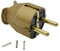 Schuko Schutzkontakt-Stecker Typ F, Gold 16A, 250V, IP20, inkl. 3x Aderendhülsen, 1,5mm², Made in Germany