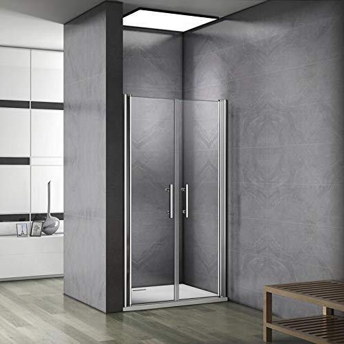 Box doccia per nicchia doppie porte saloon 100x195cm, piatto doccia 100x70cm