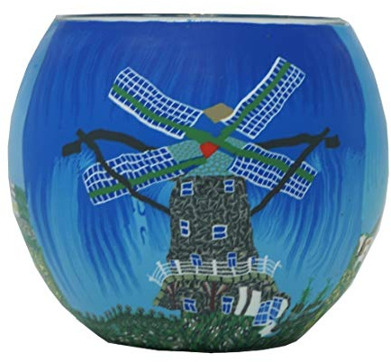 CBK-MS Teelicht Windmühle und Leuchtturm Teelichthalter Windlicht Leuchtglas Kerzenhalter