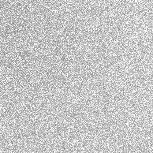 TRIXES Silber Glitter Vinyl Blatt permanent Tapete - selbstklebende Peel Papier unterziehen - 1350mm x 440mm Sticky Back Roll - für Wände Möbeloberflächen - geschnitten, um Größe