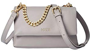 NYZE Damen Tote Chain Bag - 100% Vegane Umhängetasche mit Kette Grau