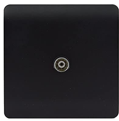 Trendi Artistic Modern 1 Gang TV Socket Matt Black
