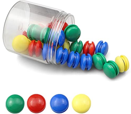 Baven 48 Magnete Runde farbige Haftmagnete Bruchsicherer Kunststoff 20mm in 4 Mix Farben Rundmagnet für Whiteboard Kühlschrank Magnettafel Bürobedarf