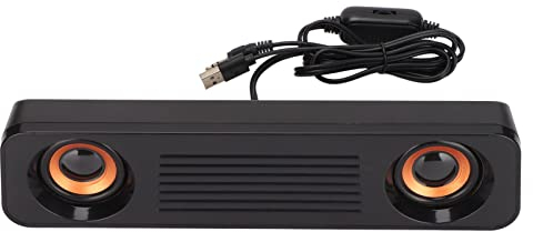 Altavoz con Cable, T83 Barra de Sonido Estéreo Alimentada por USB Subwoofer Estéreo de Alta Fidelidad Control de Volumen Altavoz Portátil de Escritorio Largo Enchufe de 3,5 Mm para Computadora de TV