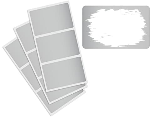 KuschelICH Rubbelaufkleber 6x4 cm – Scratch Off Sticker in Silber – 50 Stück Rubbeletiketten selbstklebend – Ideal für DIY-Karten, Gewinnspiele, Adventskalender
