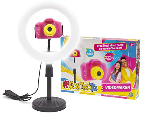 Giochi Preziosi Me Contro Te Studio Maker, Macchina Fotografica Digitale Bambini con Treppiedi Altezza Regolabile, Per Bambini 4-8 Anni, Schermo a Colori 2, 32G Card, Ricarica Rapida