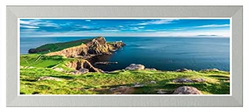 Flat Photo Frames Panoramic Picture Framers Real Wood Poster Frames Silver 33cm x 98cm Acrylic Glass Wall Decoration Frames