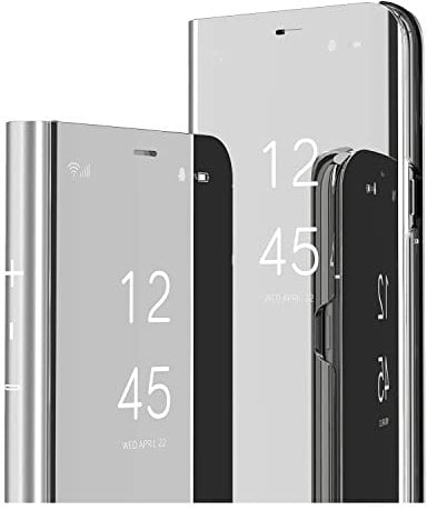 IMIRST Flip Case for Apple iPhone 14 Pro Max - Mirror Design Clear View Flip Bookstyle Luxury Protecter Shell With Kickstand Phone Case Cover for Apple iPhone 14 Pro Max. Flip Mirror: Silver