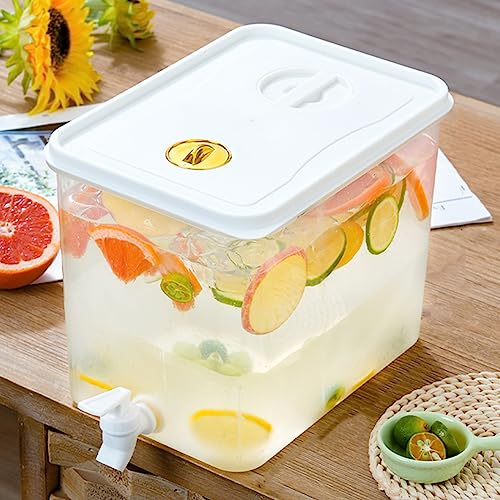 Distributeur de Boissons pour Réfrigérateur 10 L avec Robinet Anti-fuite, Distributeur Boisson avec Robinet Pichet Distributeur de Boissons Froides Sans BPA avec Couvercle pour Boissons de Fête, jus