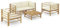 BaraSh 5-TLG. Garten-Lounge-Set mit Cremeweißen Kissen Bambus Essecke Mit Eckbank Und Tisch Outdoor Furniture