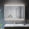 ELEGANT LED Bathroom Cabinet with Shaver Socket Triple Door Wall Mounted Black Bathroom Mirror Cabinets with Three-color Infinitely Dimmable and Demister Pad 1000 x 600mm