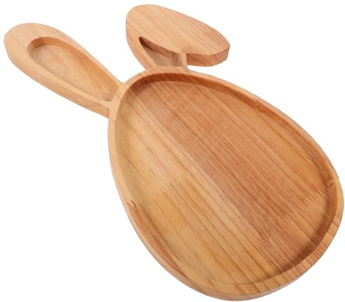 HUSHUWAN Hushuyuan Easter Bunny Charcuterie Board - Rabbit Egg Shaped Cutting Board Wooden Serving Board Appetizer Tray Sushi Dish Snack Appetizer Platter for Home Easter Party/78