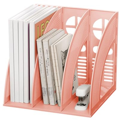 LdawyDE Porte Revue Bureau, 3 Compartiments Porte Revue A4, Trieur Vertical Rangement pour Documents, Catalogues & Magazines pour Maison Bureau