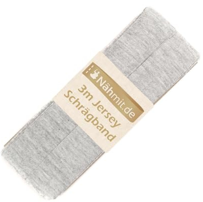 Nähmit - Jersey Schrägband - elastisches vorgefalztes Einfassband 3 Meter x 20mm